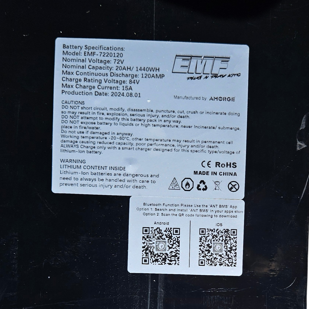 72 Volt 20AH Battery For Razor SX500/MX500/MX650 Bikes — Electric
